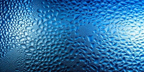blue water drops on glass texture background