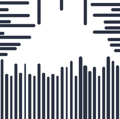 Adobe Illustrator Artwork with vertical and horizontal stripes. All lines stick out.