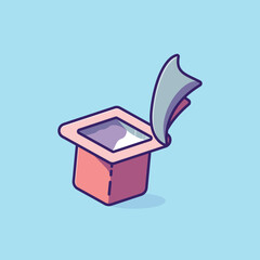 Simple healthy fresh yogurt cartoon vector illustration Collection of drinks concept icon isolated