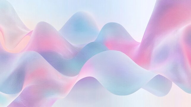 Modern abstract vector background featuring wavy lines in pastel hues, perfect for digital design