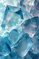 Abstract background,  An iridescent background made of translucent, overlapping hexagons and diamonds draws focus to the central clear space. Perfect for showcasing brand messages,