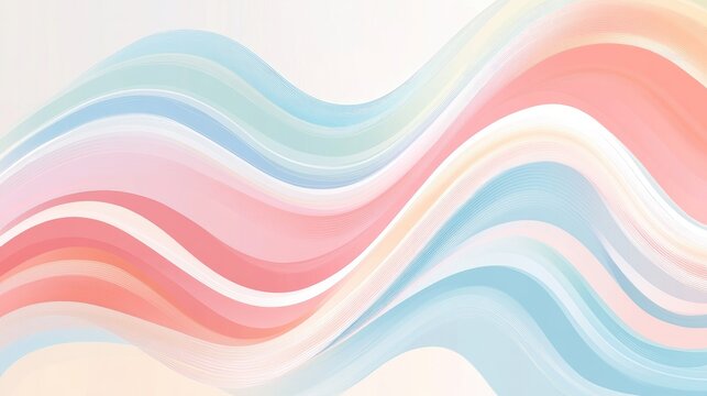 Modern abstract vector background featuring wavy lines in pastel hues, perfect for digital design