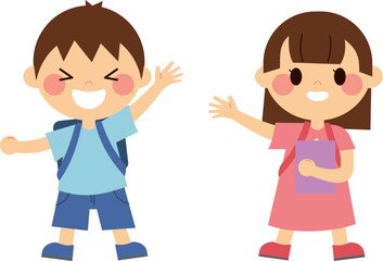 school kids vector