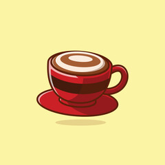 Simple cup of latte cartoon vector illustration Collection of drinks concept icon isolated