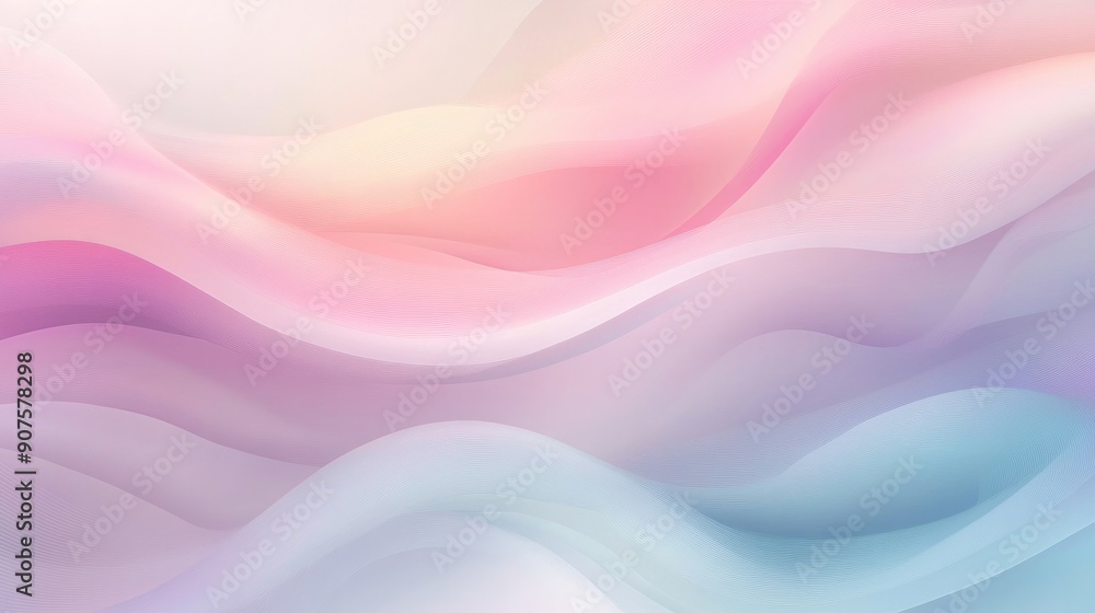 Poster soft and calming abstract vector background with gentle wavy lines and pastel gradients