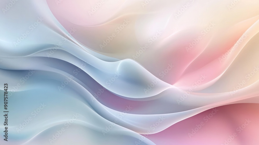 Poster soft and calming abstract vector background with gentle wavy lines and pastel hues