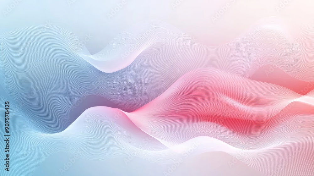 Poster soft and calming abstract vector background with gentle wavy lines and pastel hues