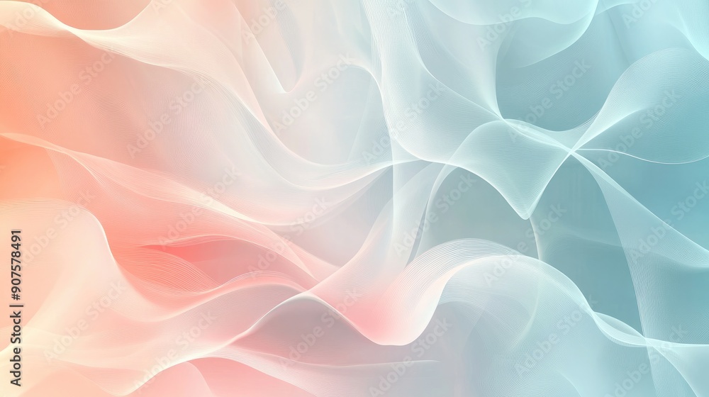 Poster soft and calming abstract vector background with gentle wavy lines and soothing colors