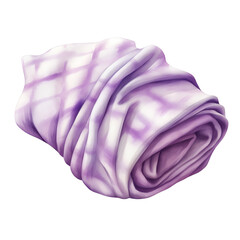 Obraz premium A soft, folded purple plaid blanket, perfect for cozying up on chilly evenings. Provides warmth and comfort with its stylish design.