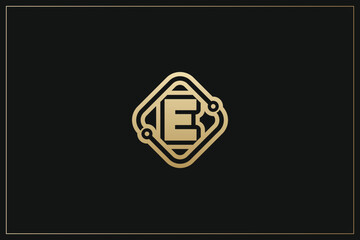 E Letter Trademark Brand Logo	
