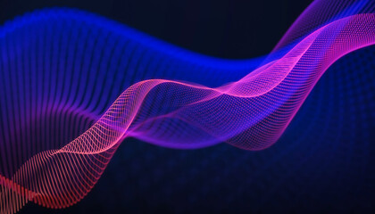 Photo illustration created using Adobe After Effects. Techno waves for background. Flowing digital waves made of fine dots