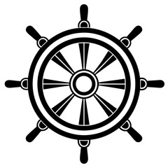 Steering wheel. Cruise ship wheel steering wheel in flat style. Vector illustration