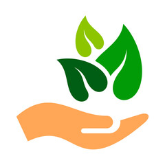 Nature Hand Vector Logo Design Template