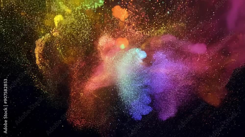 Poster a kaleidoscopic array of particles ebb and flow evoking a surreal and hypnotic impression of abstrac