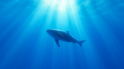 Fototapeta premium whale in the blue sea