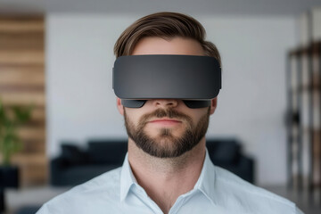 Fototapeta premium Augmented reality image translation, sleek design, advanced digital art, modern visual