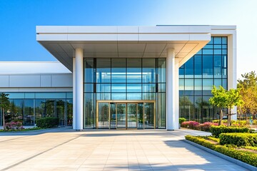 the modern medical building main entrance brick corporation facility medicals corporate medic