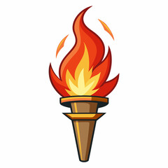 A fire torch art vector illustration