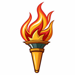 A fire torch art vector illustration
