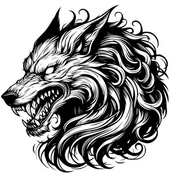 tribal wolf tattoo