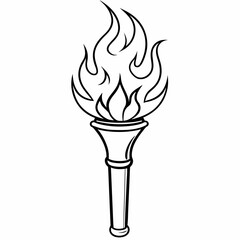 A fire torch art vector illustration