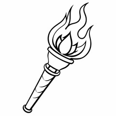 A fire torch art vector illustration