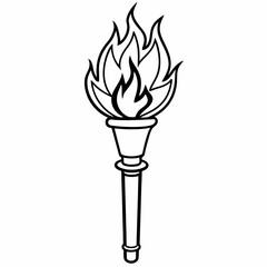 A fire torch art vector illustration