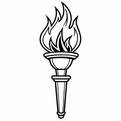 A fire torch art vector illustration