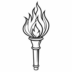 A fire torch art vector illustration