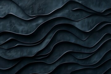 Obraz premium Abstract Dark Blue Wavy Texture Pattern Background