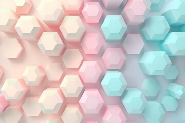 Obraz premium 3D Background with Soft Pastel Hexagons