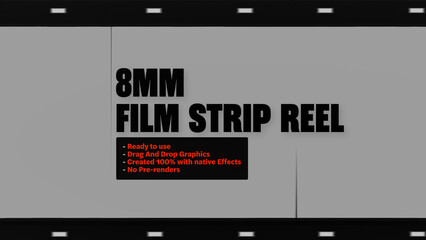 8mm Film Strip Reel Motion Overlays - Wide Horizontal