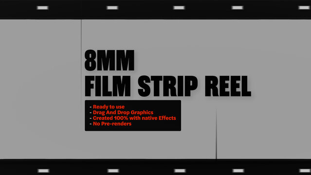 8mm Film Strip Reel Motion Overlays - Wide Horizontal