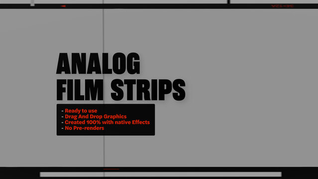 Analog Film Strip Reel Motion Overlays - Wide Horizontal