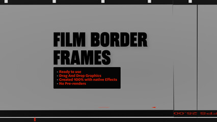 Film Border Frames Strip Reel Motion Overlays - Wide Horizontal