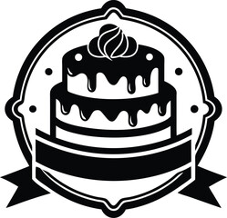 cake with chocolate black & white Logo