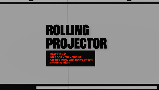 Rolling Projector Film Strip Reel Motion Overlays - Wide Horizontal