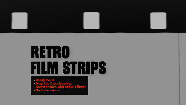 Retro Film Strip Reel Motion Overlays - Wide Horizontal