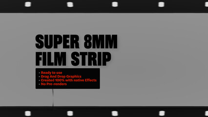Super 8mm Film Strip Reel Motion Overlays - Wide Horizontal