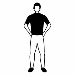 Man standing with soccer ball Art vector illustration