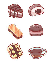 Cute Emoji Dessert Brown Collection