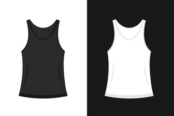Black Color women Tank Top Mockup with white Background