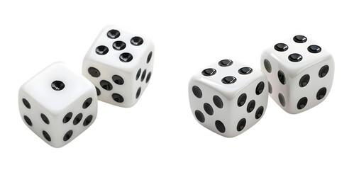 Pair of dice isolated on a transparent background