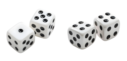 Pair of dice isolated on a transparent background