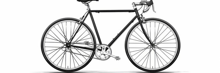 Naklejka premium Stylish Fixed-Gear Bike Vector Illustration on White Background, Celebrating Simplicity and Urban Cycling Culture