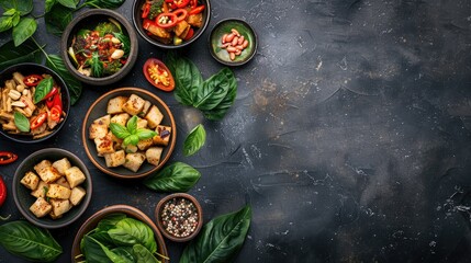 Sapo Tahu Top View Background with Copy Space