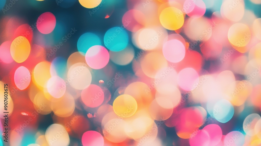 Aufkleber a bright and colorful bokeh background with circles in various hues creates an enchanting ambiance