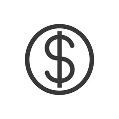 A Black and White Icon Depicting a Dollar Sign Enclosed in a Circle