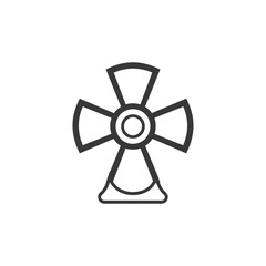 A Black and White Line Drawing of a Cross with a Circle in the Center