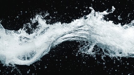 A powerful water wave splashes dynamically, creating a stunning display of droplets